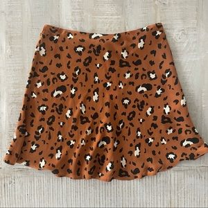 NWT. Urban Outfitters silky leopard print skirt